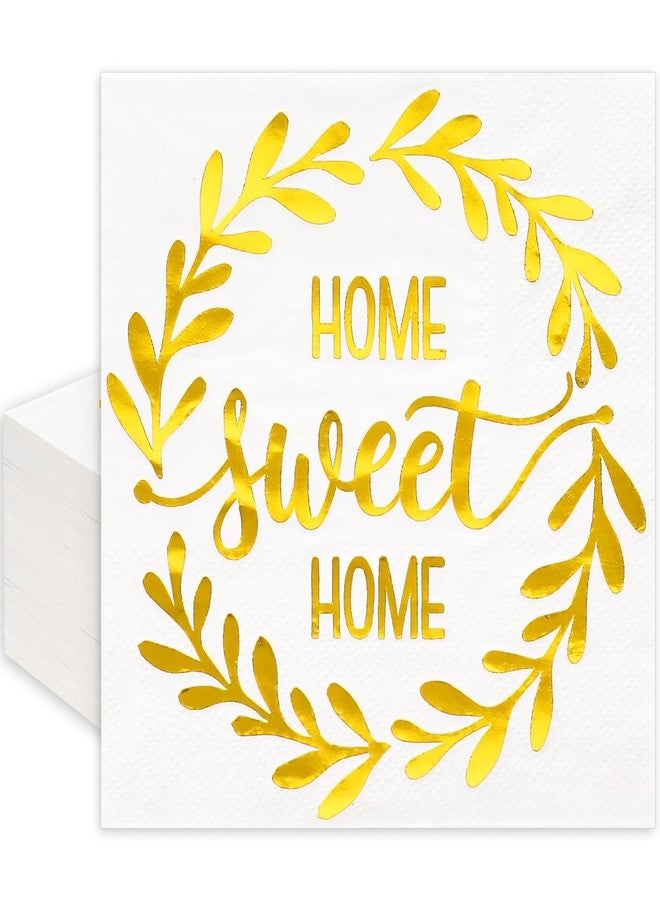 JarThenaAMCS مناديل ورقية للاستخدام مرة واحدة من JarThenaAMCS، 50 قطعة، بتصميم سنابل قمح ذهبية اللون، هدية مثالية للمنزل الجديد، مثالية لحفلات الانتقال إلى منزل جديد. - Image 1